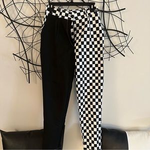 Love too true checkered clash trousers